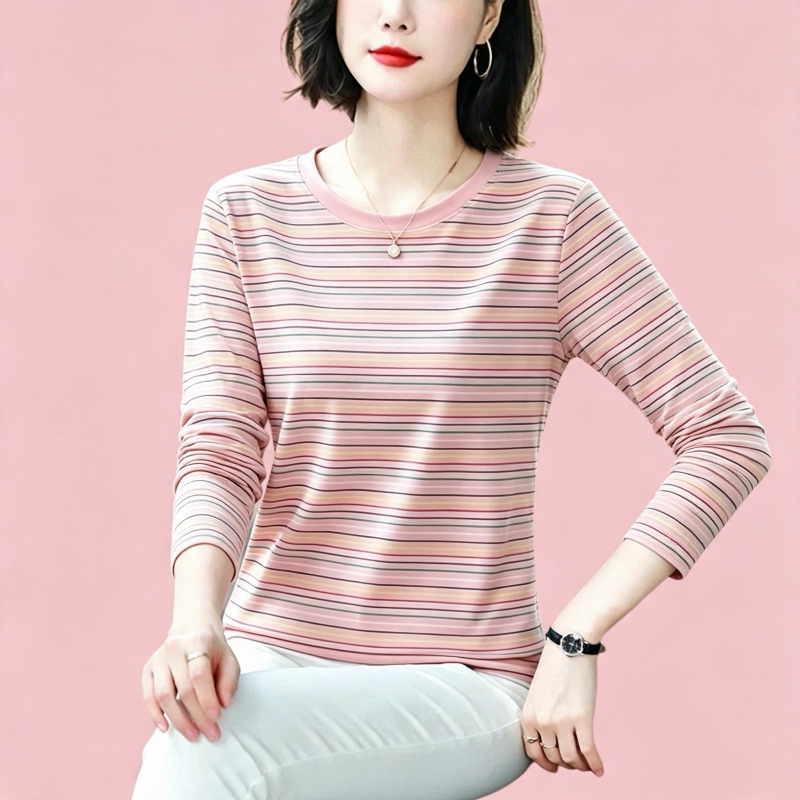 洋气妈妈装小衫上衣2026秋装新款打底衫中老年女装宽松长袖针织衫图片