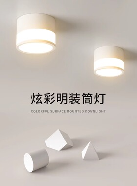 明装筒灯led天花灯吸顶灯阳台简约家用客厅玄关灯照明走廊过道灯