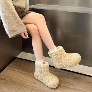 KIKIBEST羊羔小土豆毛毛雪地靴靴女新款保暖加绒内增高勃肯棉鞋