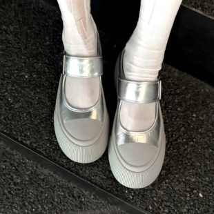 大头浅口松糕鞋 KIKIBEST魔术贴厚底增高一字带玛丽珍单鞋 女新款