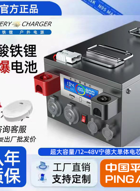 宁德磷酸铁锂电池12V24v48伏大单体电芯房车专用大容量储能电源摊