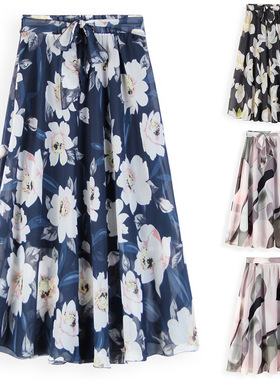 Floral Blossomed Half length Skirt for Women碎花大摆半身裙女