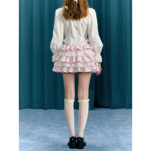 fluffy 女士高腰压皱蓬蓬短裙High waisted wrinkled skirt short