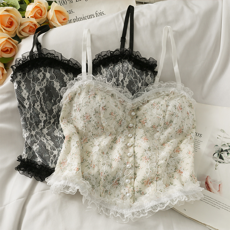 Breathable floral lace wrap chest strap 透气碎花蕾丝裹胸吊带 女装/女士精品 背心吊带 原图主图