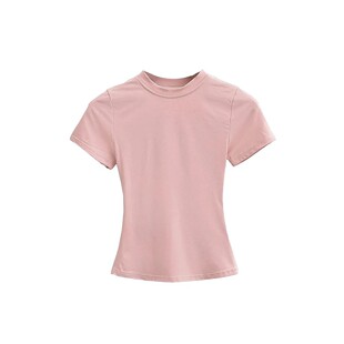 color slim for 上衣女 women top Solid sports 纯色圆领修身 fit