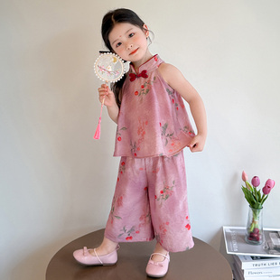 童装 女童夏搭配舒服时尚 萌娃潮范夏装 甜美流行精致淑女简约套装