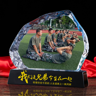 定制留念兄弟摆件高档聚会退伍军人纪念品陆军退役转业送战友老兵