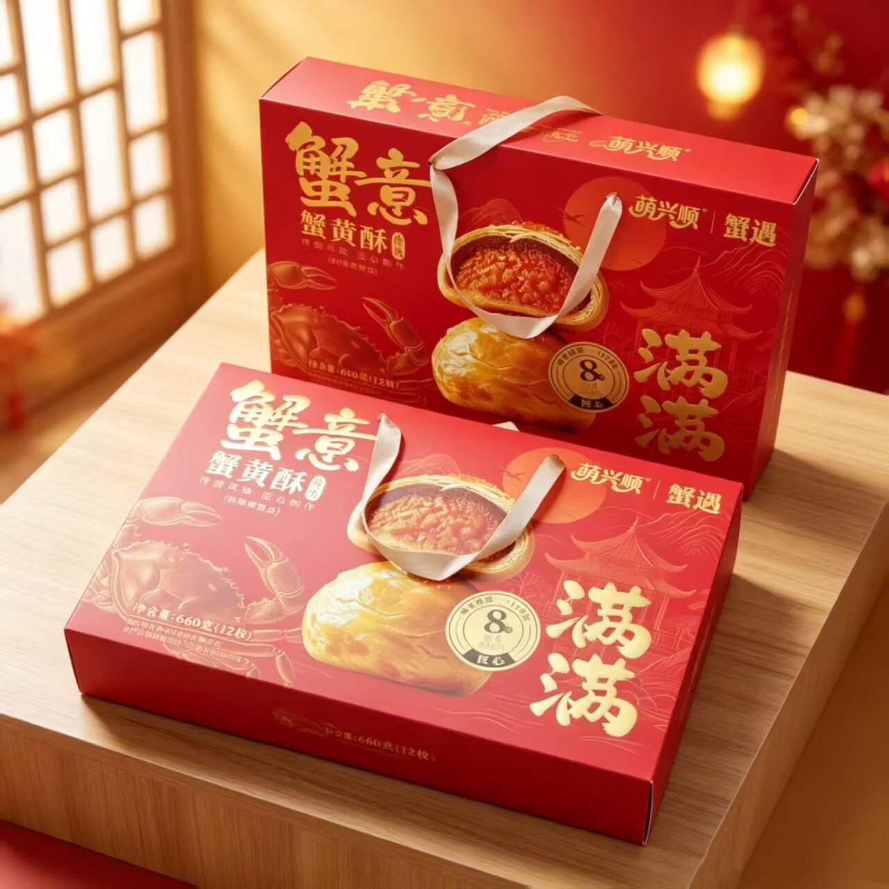萌兴顺蟹黄酥660g礼盒装图片