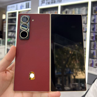 适用三星w26素皮背膜原机个性素皮瑞红w26后膜贴素皮贴后盖保护膜