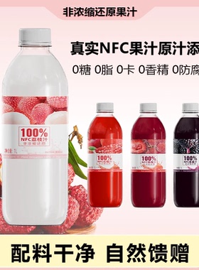 大桶爆款NFC100%冰荔枝汁石榴汁桑葚汁杨梅汁整箱畅饮火锅聚会
