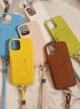 欧美挂脖斜跨皮肩带皮套适用iPhone16/15/14promax手机壳苹果16/12/11/13mini挂脖防摔保护壳xr/xs/plus