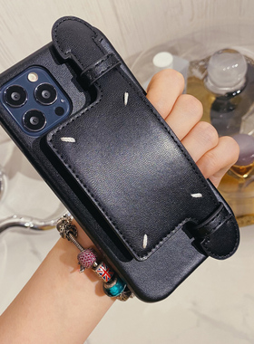 专柜斜跨手腕带手机壳适用苹果15/14/13/12promax四角缝线iphone15promax/plus/xr/11