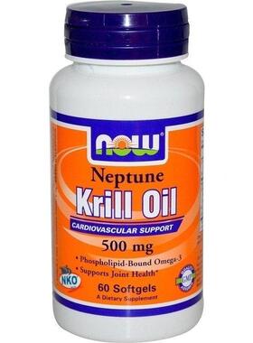 现货国Now Foods krill il海王星磷虾油含虾青m素500g60美TVPo粒