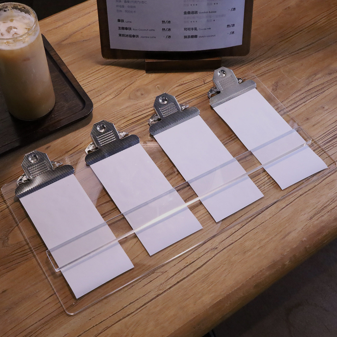 餐厅单据整理板夹分类夹外卖单子固定后厨单夹小票纸夹板多功能收银纸板夹菜单夹结账清单票据夹桌面收纳压条