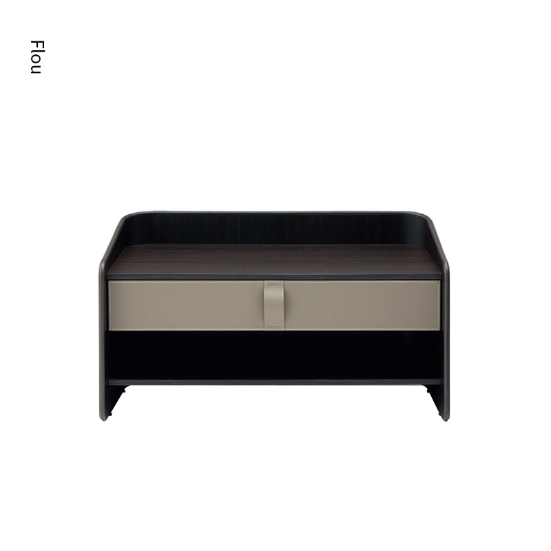 意大利进口正版Flou 皮革 Gentleman Complementi床头抽屉柜