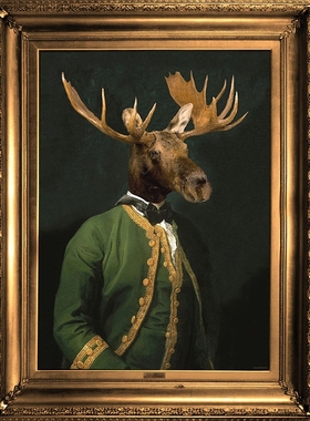 英国Mineheart 'Lord Montague' Canvas 麋鹿领主装饰画