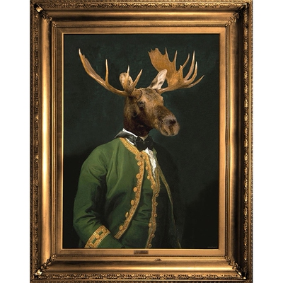 英国Mineheart 'Lord Montague' Canvas 麋鹿领主装饰画