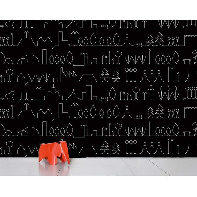 法国Moustache Promenade 城市天际线黑色壁纸墙纸进口