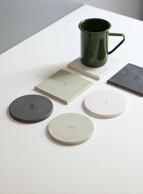 Soil 硅藻土 可反复吸水防滑 杯垫