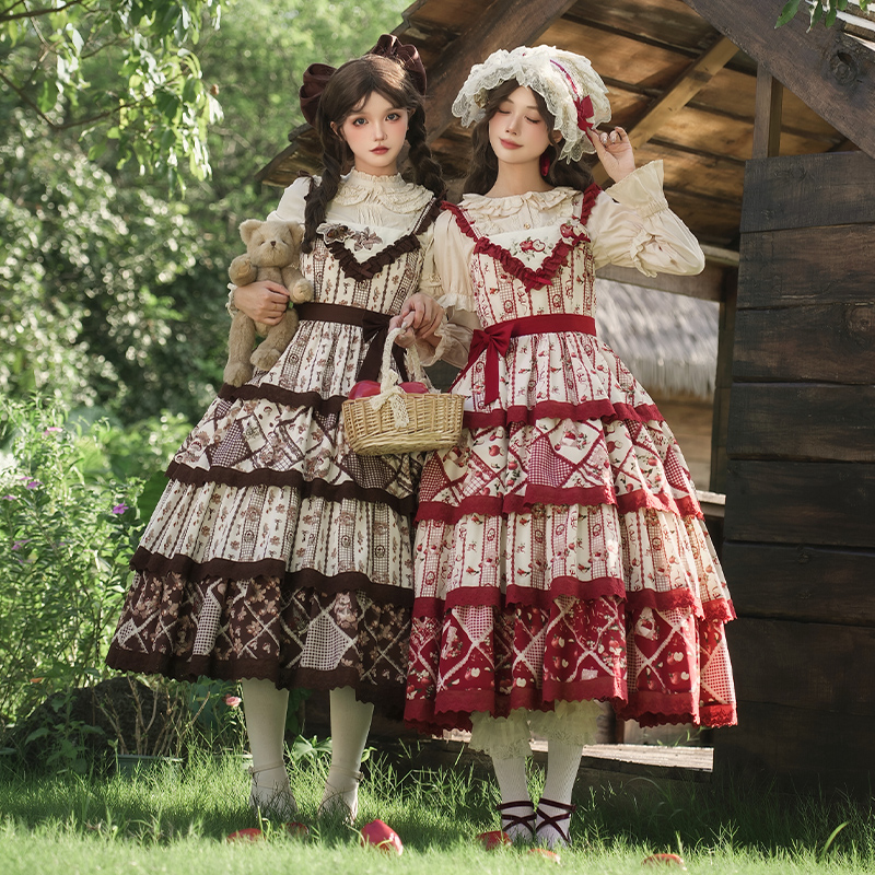 田园刺绣印花大摆jsk四季lo