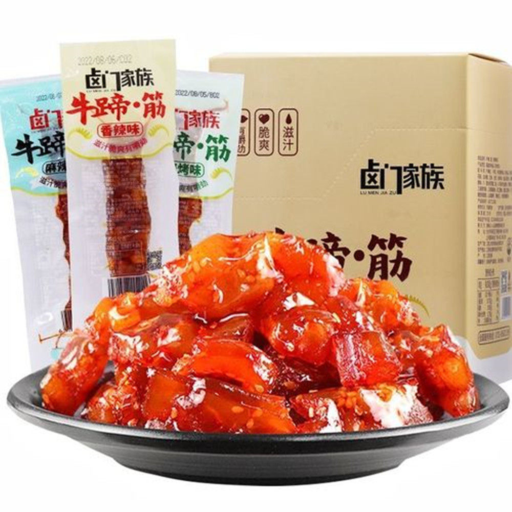 卤门家族软糯筋头巴脑 休闲零食牛蹄筋麻辣味 23g/包即食零食去骨