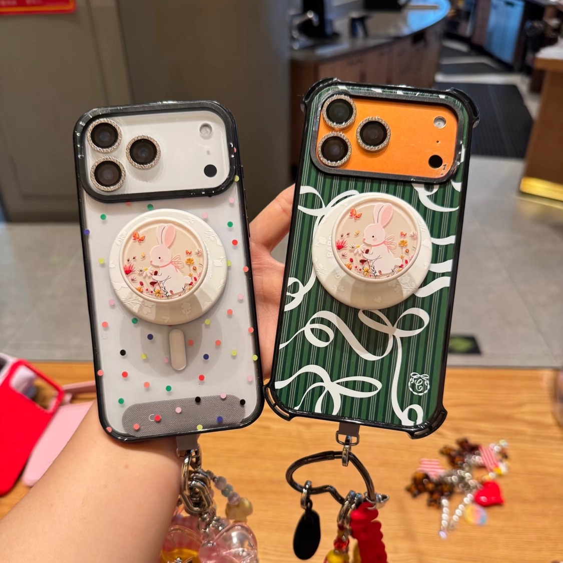 蝴蝶结丝带小四角磁吸手机壳