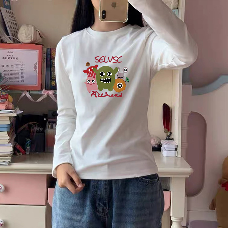 白色内搭纯棉长袖T恤女