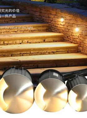 led不锈钢透光地埋灯1W户外防水嵌入式步道灯3W侧面发光台阶灯