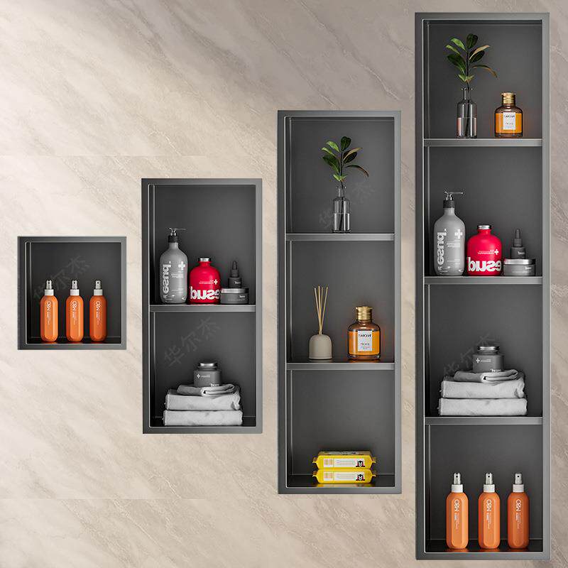 不锈钢壁龛浴室嵌入式入墙网红卫生间浴室金属置物架成品电视壁柜