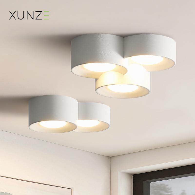 入户主护眼照明灯客厅明装筒灯光谱全玄关双头无斗胆灯走廊过道灯