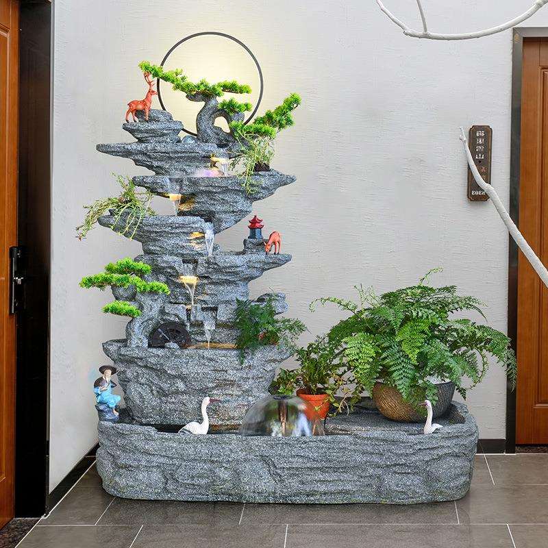 假山流水喷泉摆件户外别墅花园庭院公司阳台顶楼装饰品风水轮景观