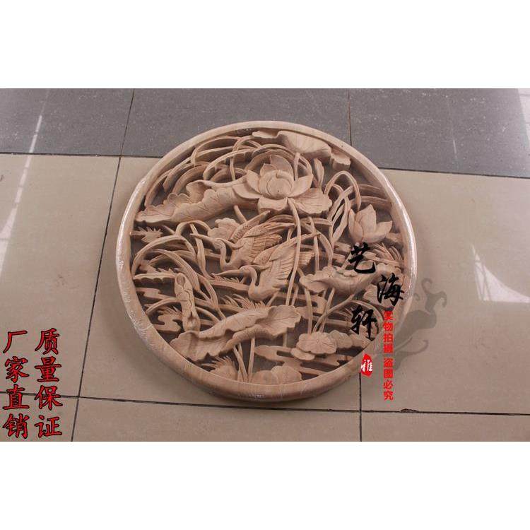 供应木雕圆盘挂件东阳木雕实木雕刻精美木雕G001
