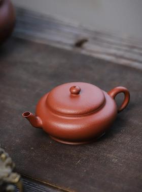 宜兴紫砂壶原矿降坡扁灯150cc薄胎内推孔家用泡茶壶小品