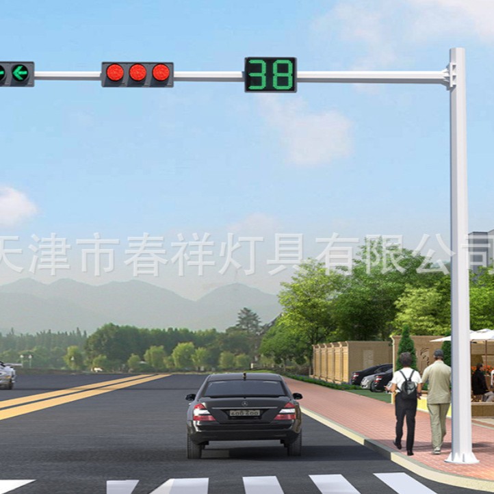 京津冀道路路口单悬臂信号灯杆