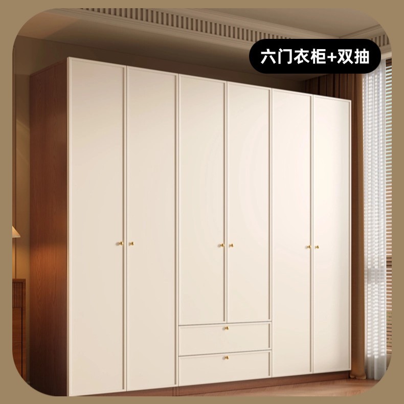 实木衣柜中古风加厚16mm背板
