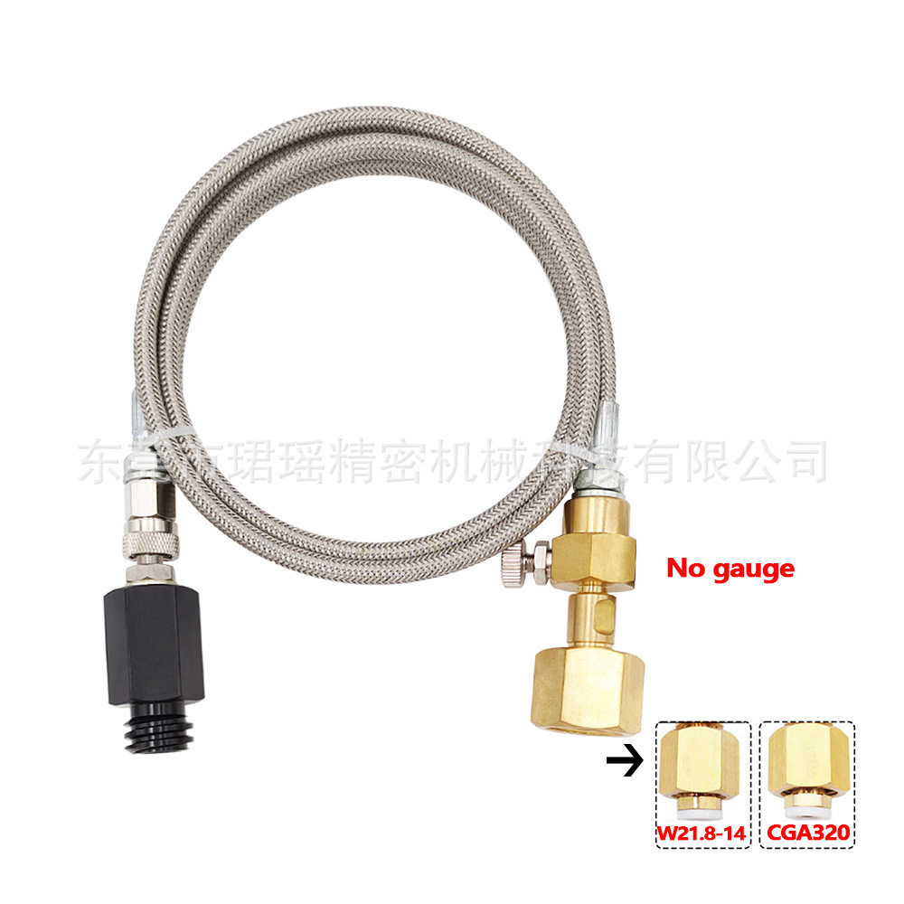 跨境不锈钢外编管苏打气泡水机接过气管带泄气接大瓶Cga320/W21.8