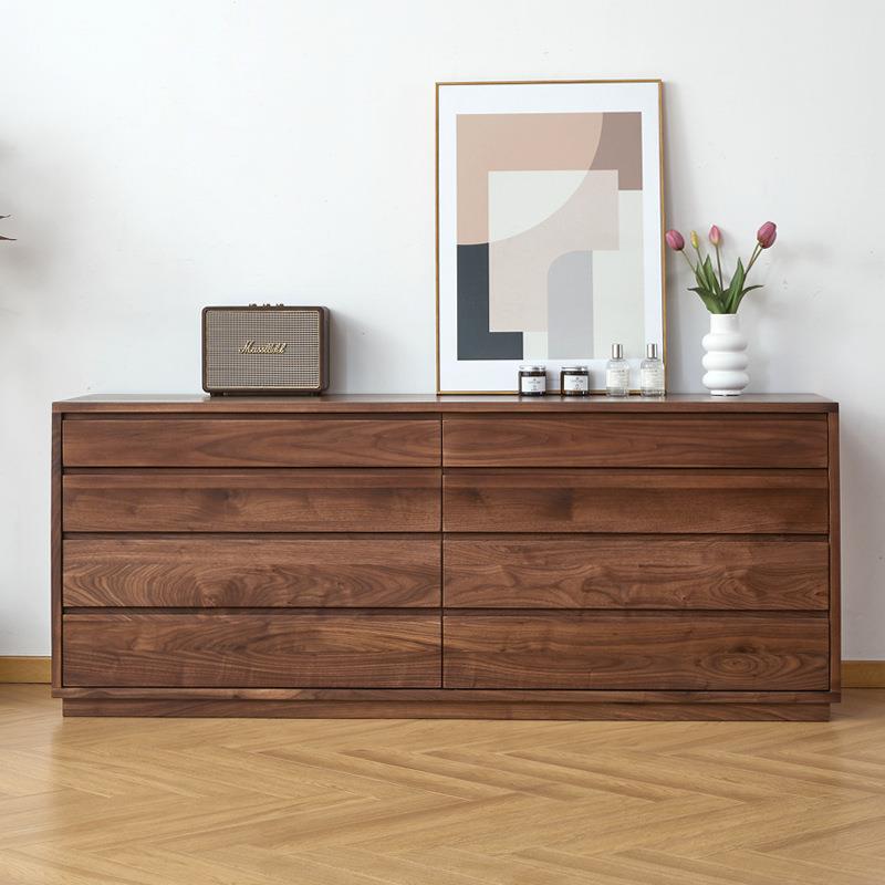 实木北美黑胡桃木八斗柜原木樱桃木白橡木卧室现代落地收纳电视柜