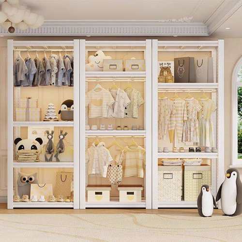 家用货架衣架开放衣柜衣物挂衣架钢制简易衣帽架家用款