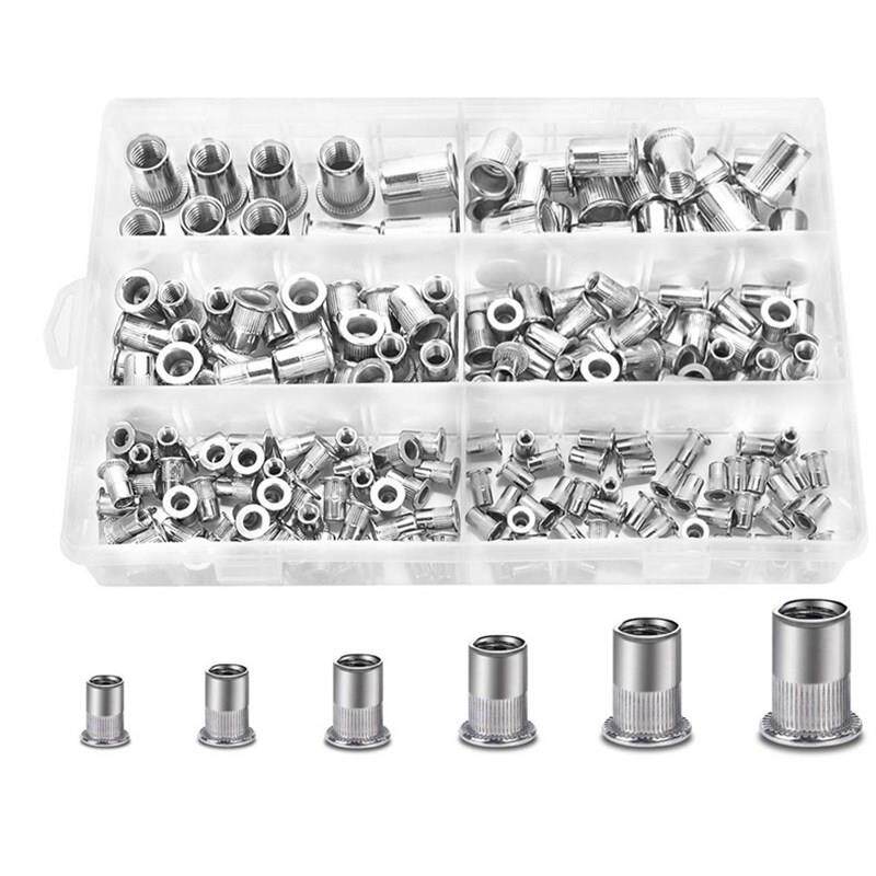 200只盒装不锈钢铆螺母M3/4/5/6/8/10/12组合铆螺母套装