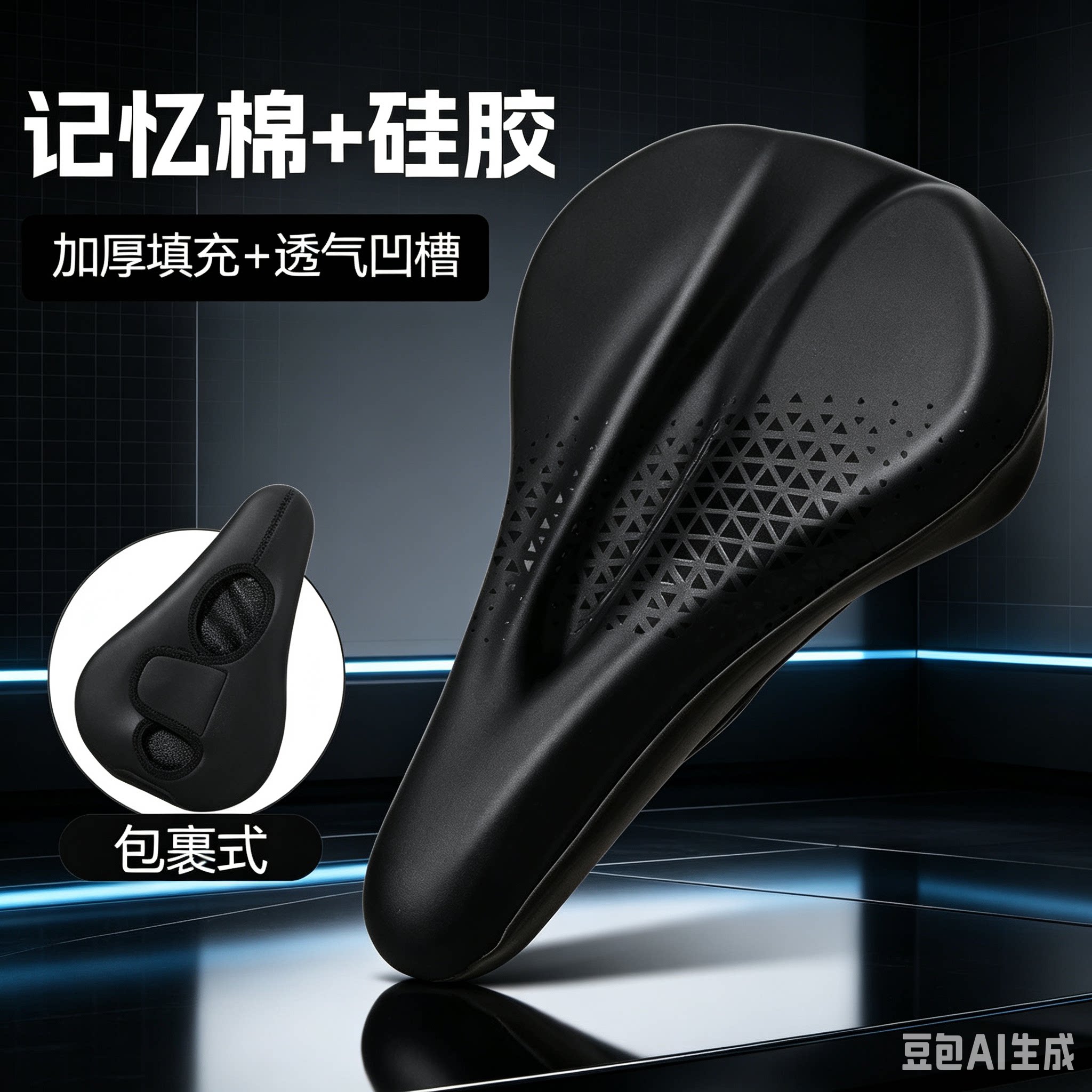 皮U硅胶山地车座套屁股不疼