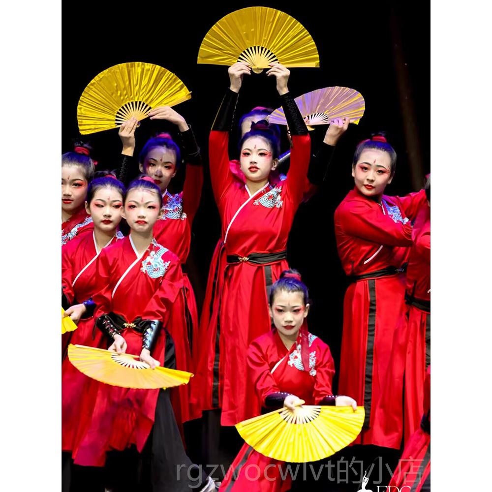 新款古儿童典演出服舞飘逸雪龙吟男女同款出国风演服扇子舞爵士九