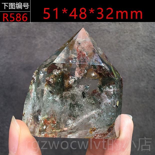 新款推荐墨色绿幽灵水晶柱子聚绿盆千金层字宝塔原石原矿家居饰品