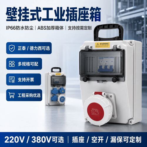 户外工业防水插座箱手提式移动检修箱工地二三级配电箱定制可定制