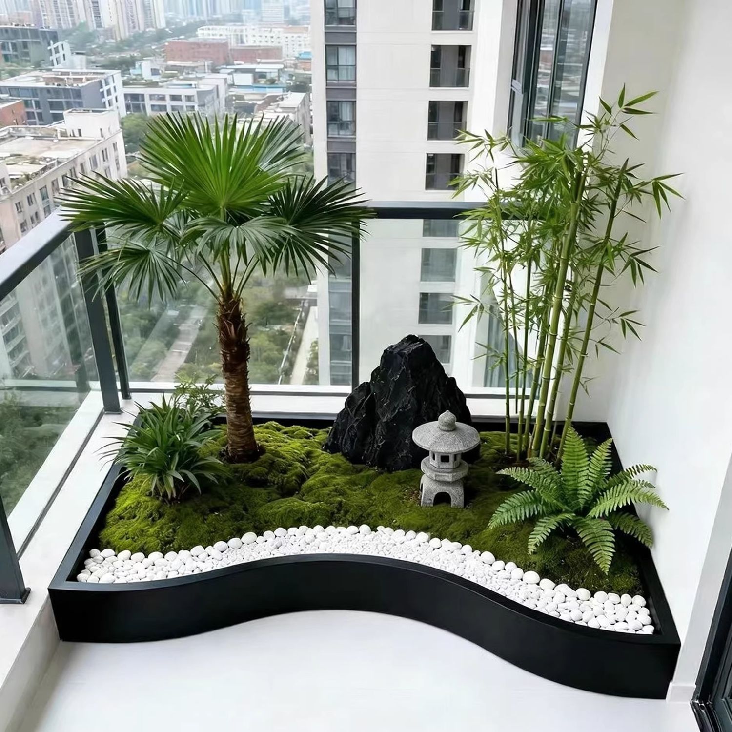 定制不锈钢异形花箱阳台露台庭院转角造景铁艺花槽弧形种植箱组合图片