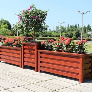 铝合金花箱户外定制露台庭院栅栏阳台室外市政小区移动花坛种植箱