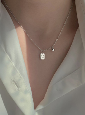 s925银高级幸运锁骨链