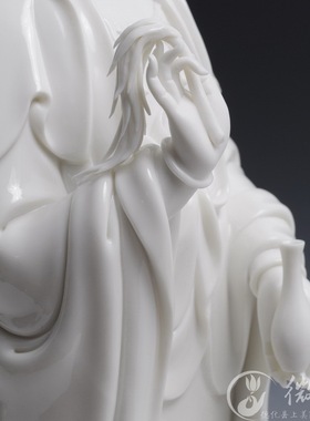 16至20吋立莲观音佛像供奉家用陶瓷观世音菩萨像立式微笑站像摆件