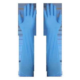 16寸丁腈一体加长薄贴手耐油耐酸碱刷碗洗衣橡胶一次性手套十双装