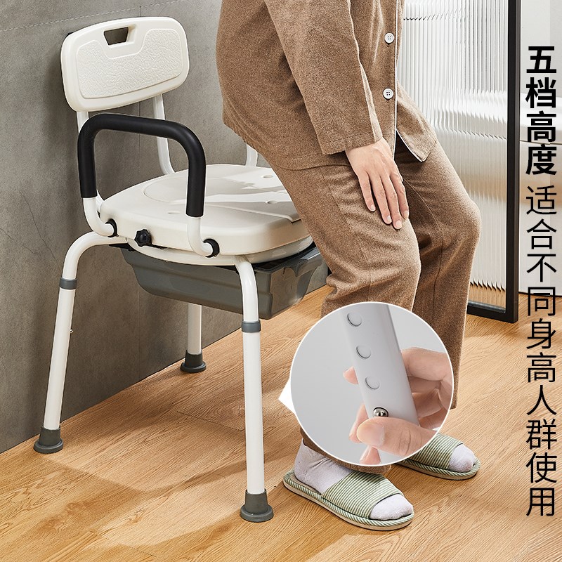 老人孕妇浴室专用洗澡椅子可旋转老年人卫生间坐便椅沐浴凳防滑桶