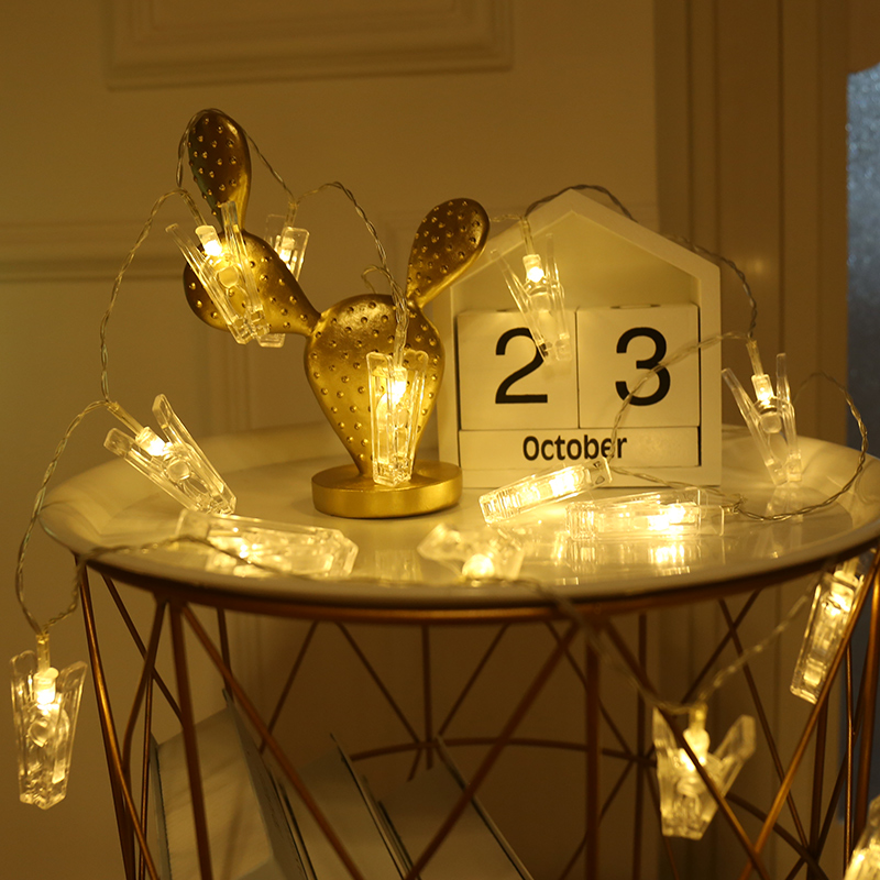 LED彩灯电池闪灯串灯满天星相片夹子灯生日求婚照片墙装饰星星灯